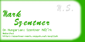 mark szentner business card